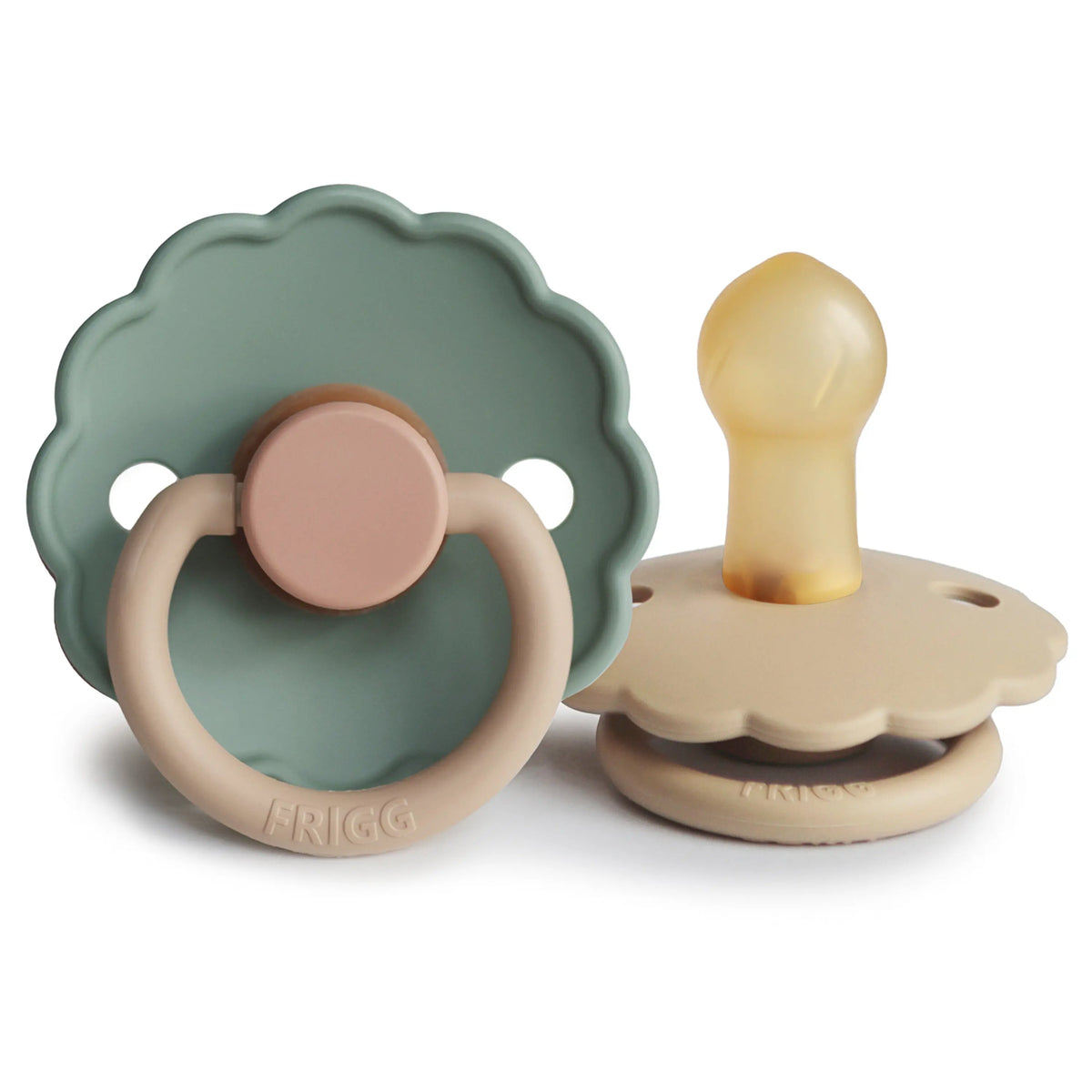FRIGG Daisy Natural Rubber Pacifier 2-Pack | RUBBER FRIGG PACIFIERS | The Baby Penguin