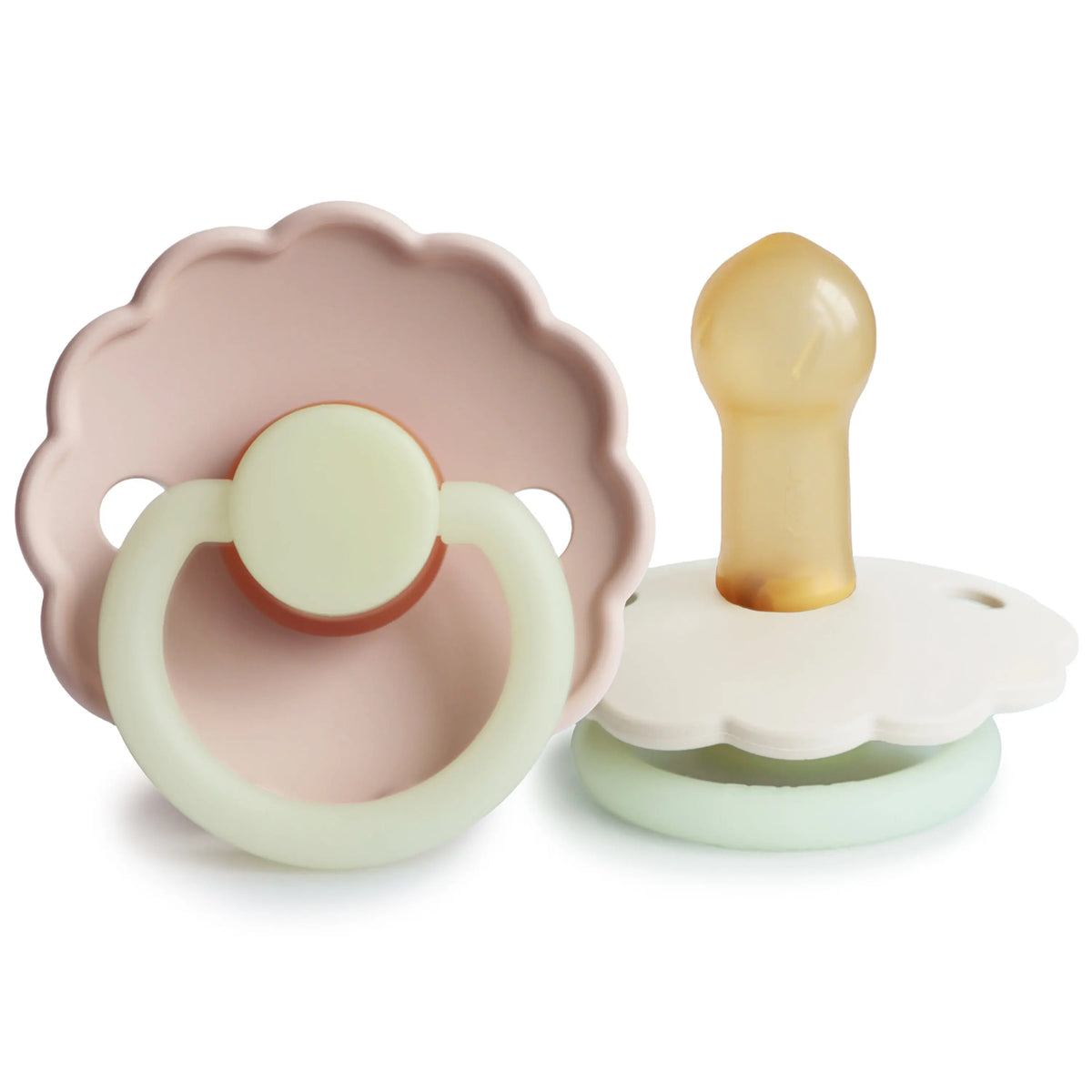 FRIGG Daisy Night Natural Rubber Pacifier 2-Pack | RUBBER FRIGG PACIFIERS | The Baby Penguin