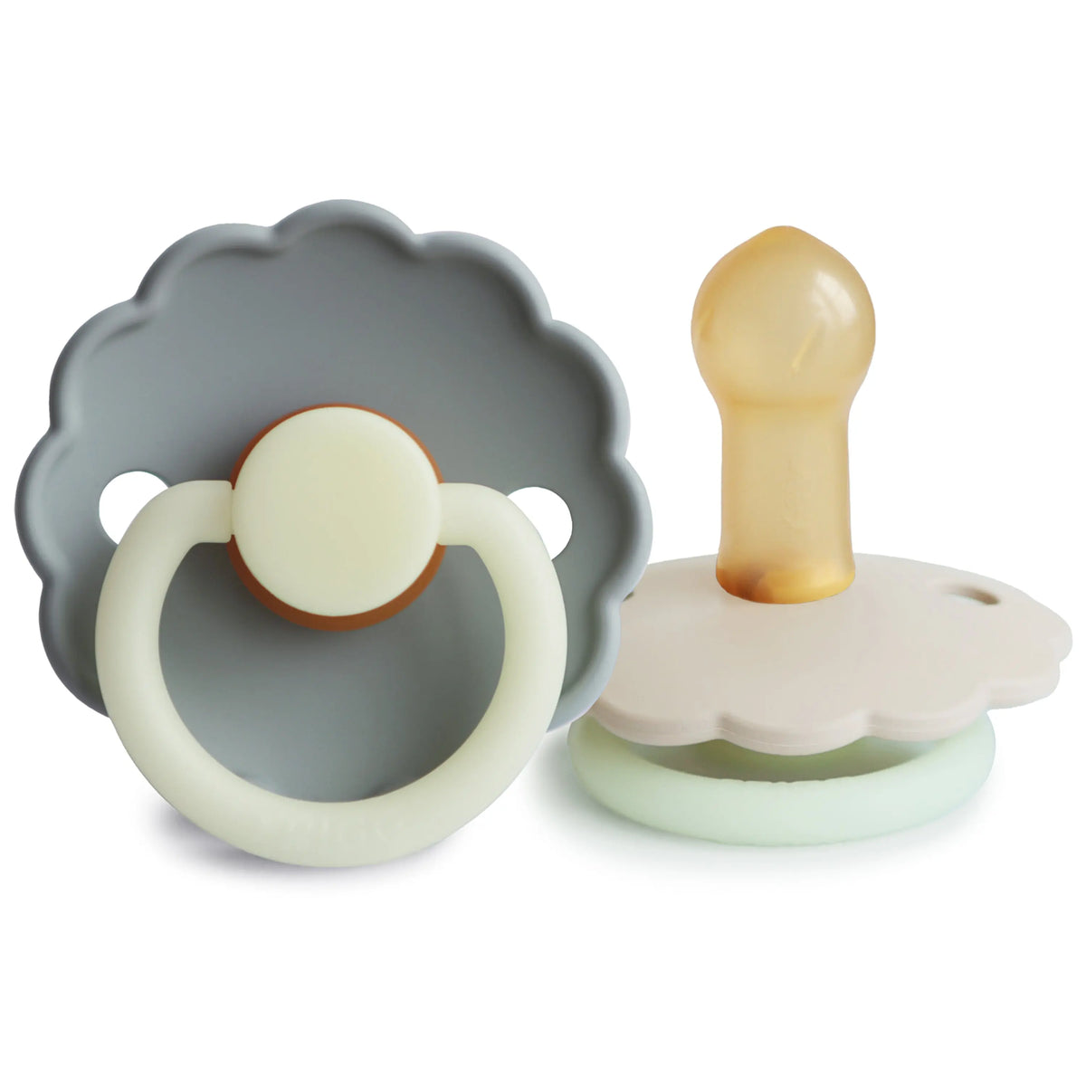 FRIGG Daisy Night Natural Rubber Pacifier 2-Pack | RUBBER FRIGG PACIFIERS | The Baby Penguin