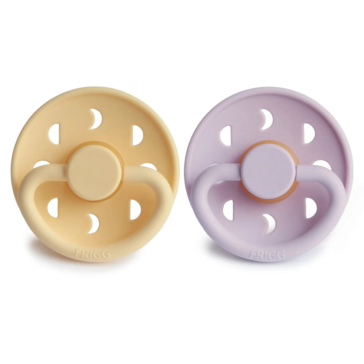 FRIGG Moon Natural Rubber Pacifier 2-Pack | RUBBER FRIGG PACIFIERS | The Baby Penguin