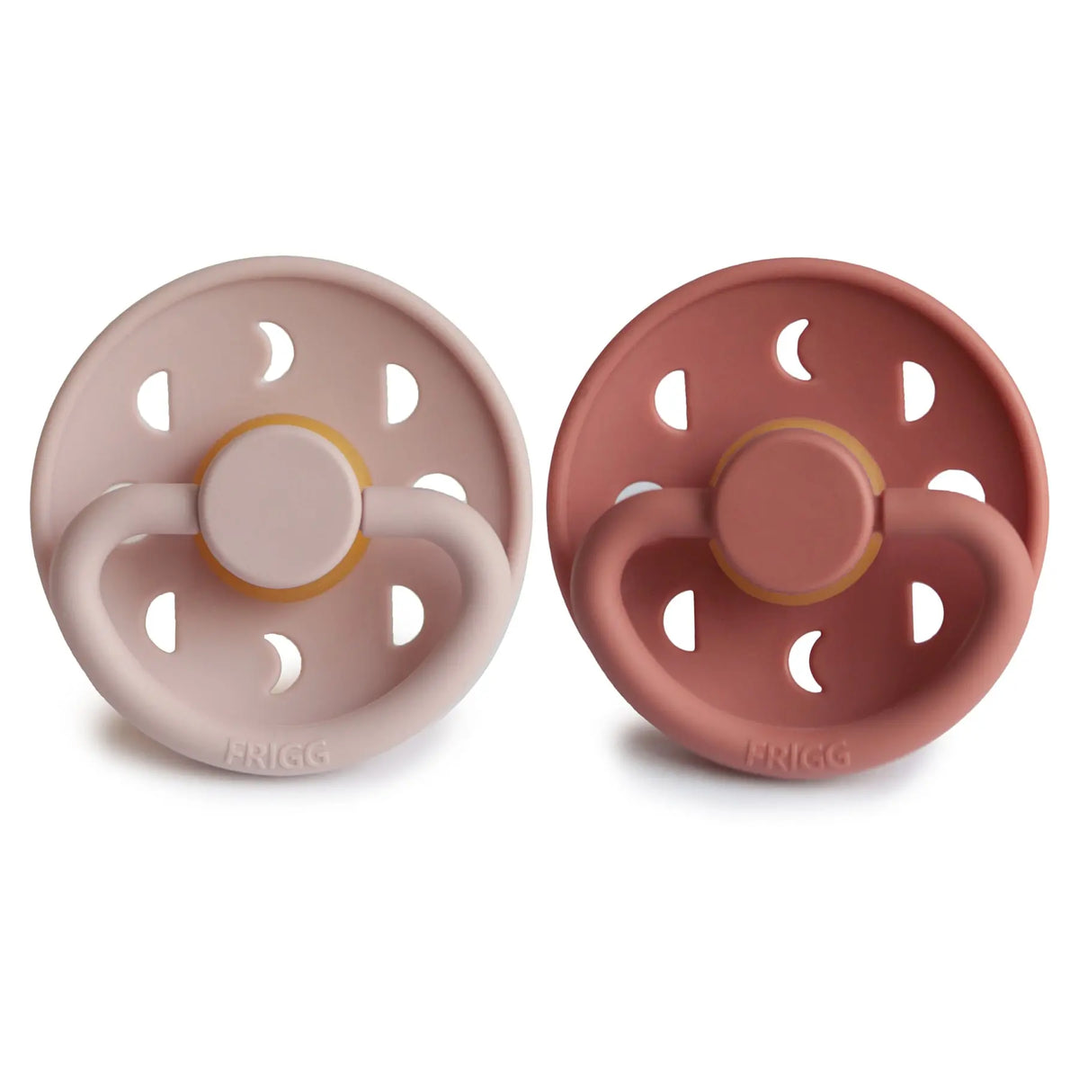 FRIGG Moon Natural Rubber Pacifier 2-Pack | RUBBER FRIGG PACIFIERS | The Baby Penguin