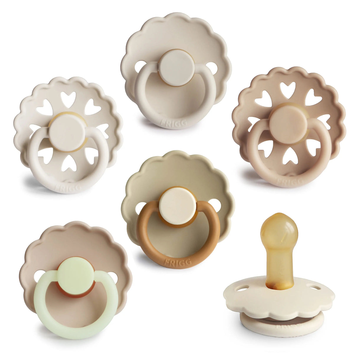 FRIGG Natural Rubber 6-Pack | RUBBER FRIGG PACIFIERS | The Baby Penguin