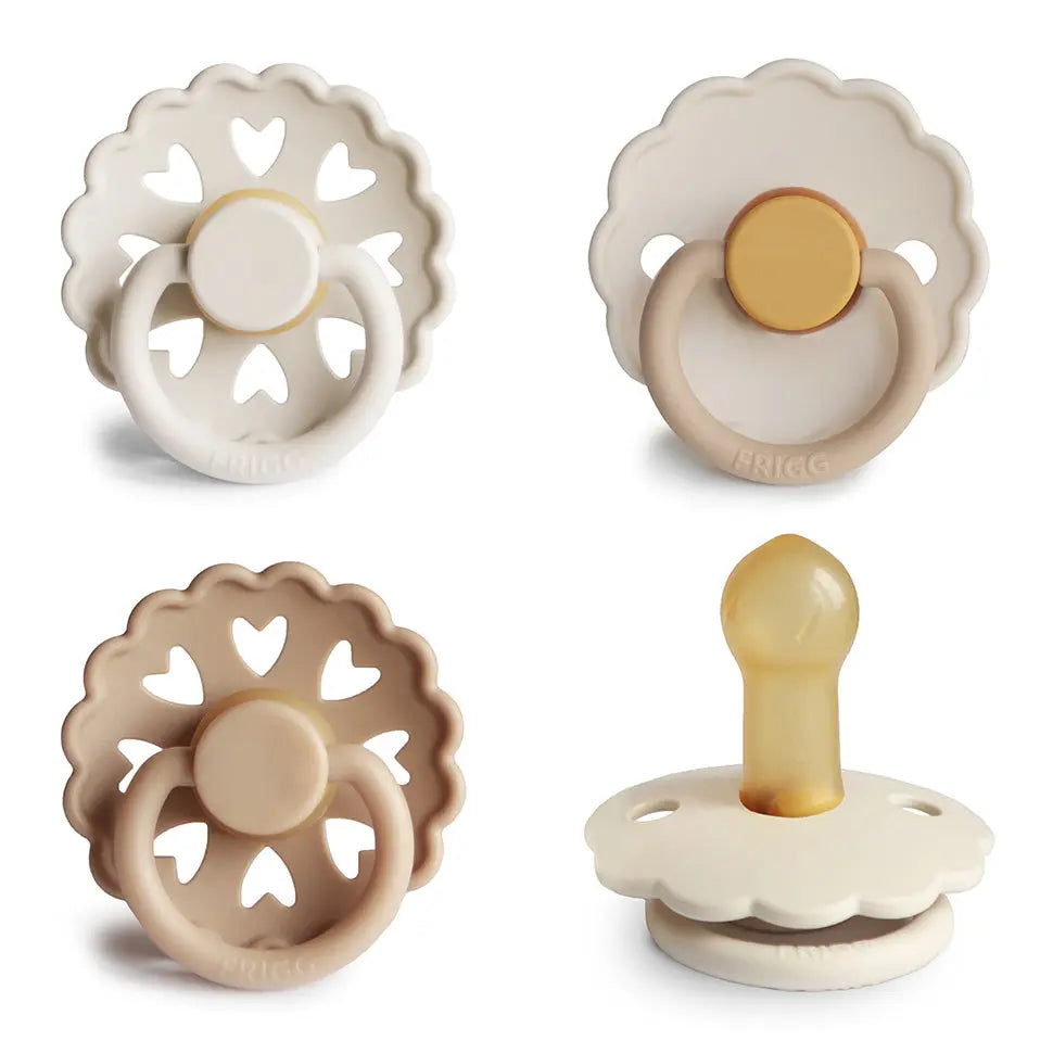 FRIGG Natural Rubber Pacifier 4-Pack | RUBBER FRIGG PACIFIERS | The Baby Penguin