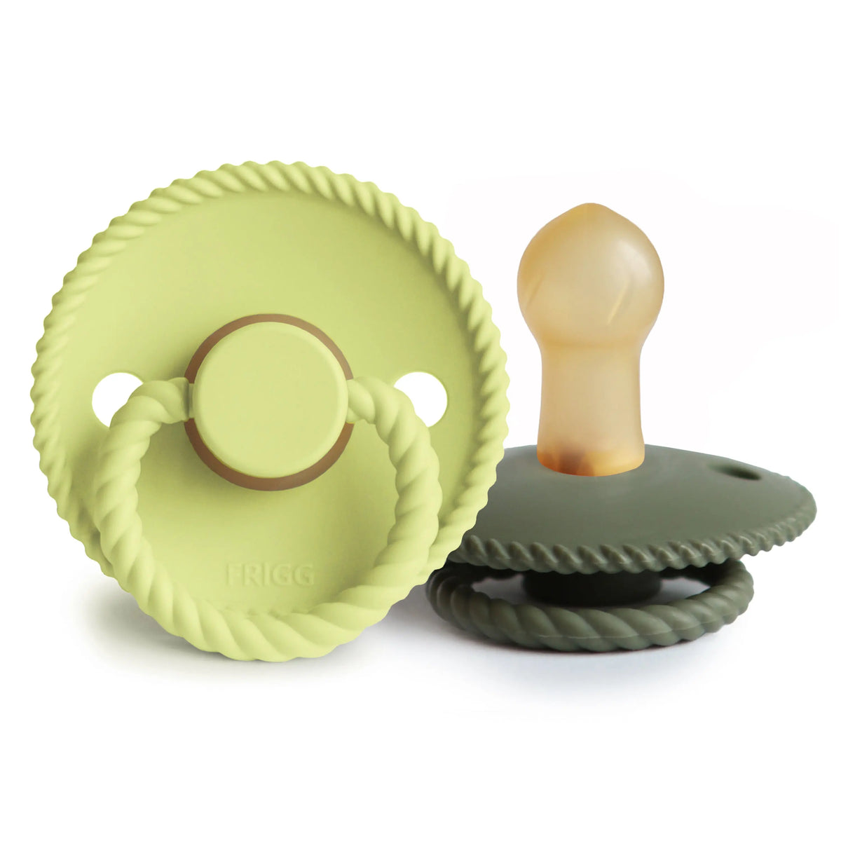 FRIGG Rope Natural Rubber Pacifier 2-Pack | RUBBER FRIGG PACIFIERS | The Baby Penguin