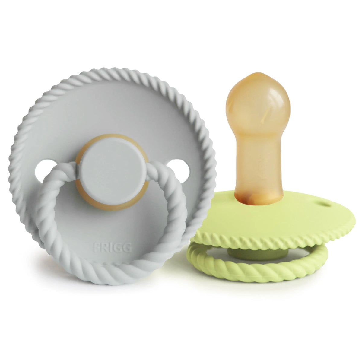 FRIGG Rope Natural Rubber Pacifier 2-Pack | RUBBER FRIGG PACIFIERS | The Baby Penguin