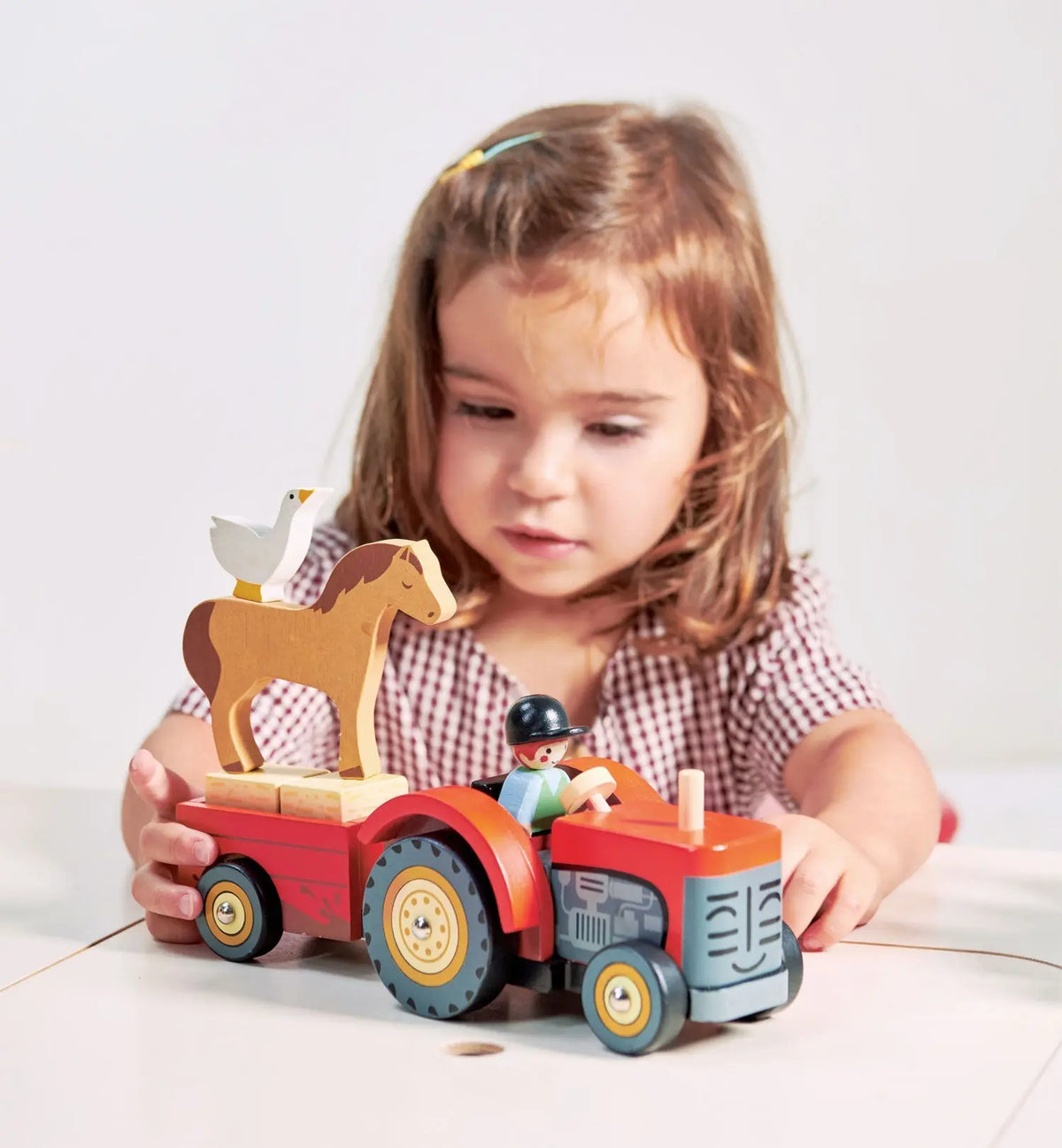 Tender Leaf Farmyard Wooden Tractor and Trailer