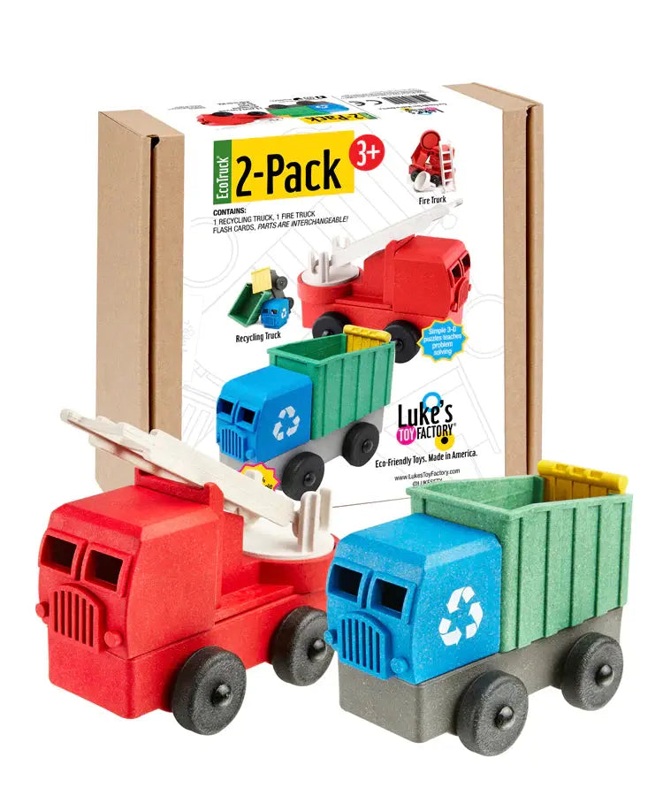 Luke's Toy Factory Fire & Recycling Truck Set – 2 Pack by Luke's Toy Factory – product image 1