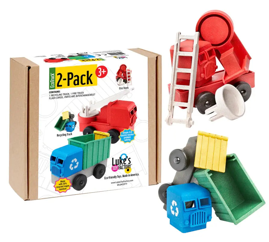 Luke's Toy Factory Fire & Recycling Truck Set – 2 Pack by Luke's Toy Factory – product image 3