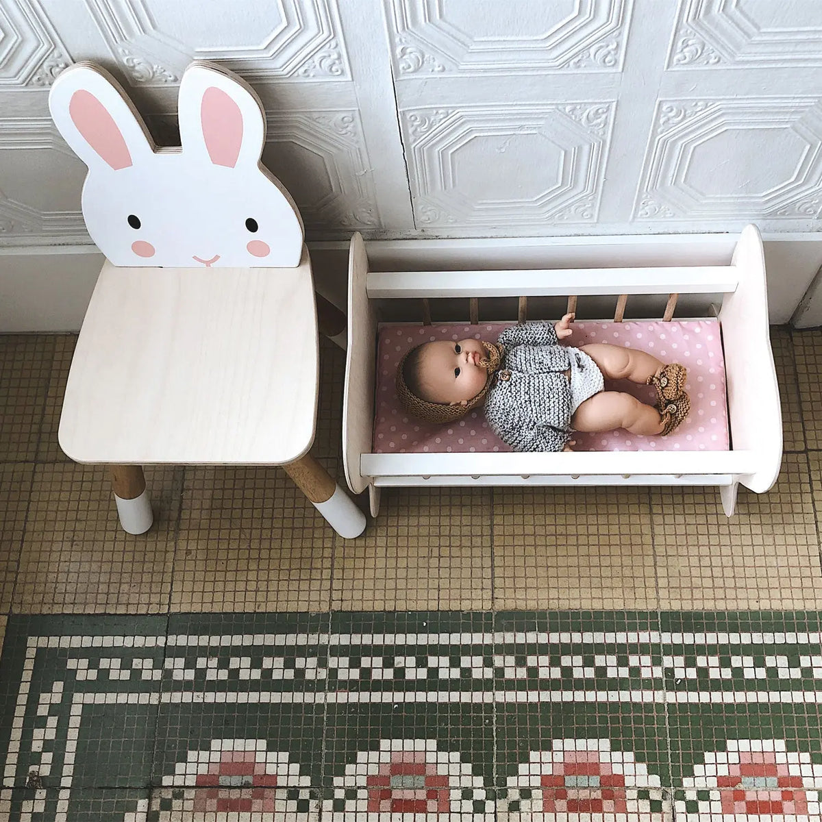 Tender Leaf Forest Rabbit Wooden Chair for Kids