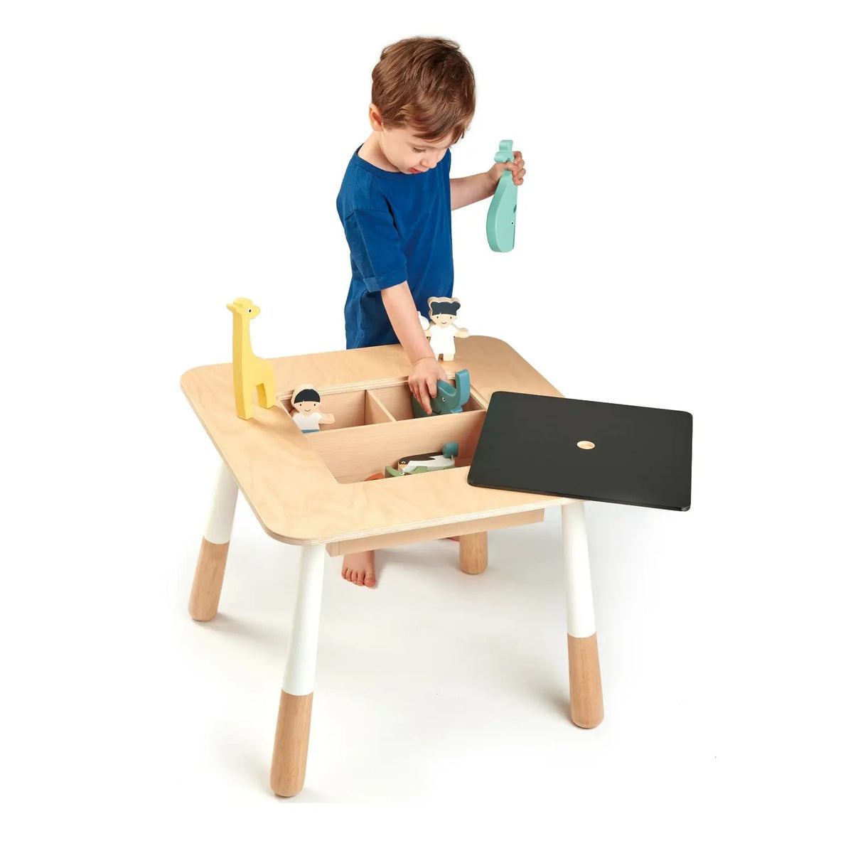 Tender Leaf Forest Wooden Table with Chalkboard Storage