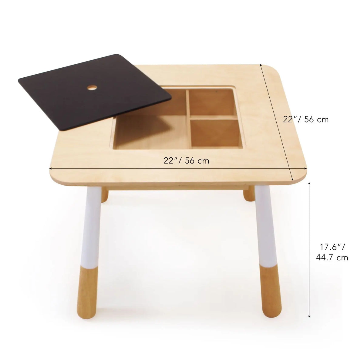 Tender Leaf Forest Wooden Table with Chalkboard Storage