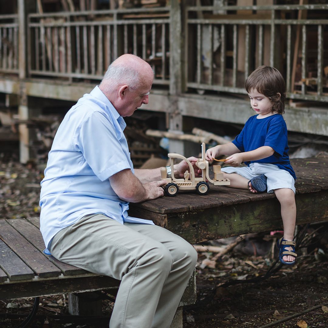 PlanToys Wooden Forklift with Pallet and Blocks
