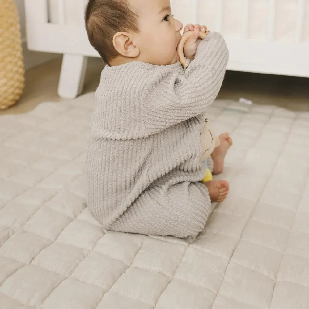 French Linen Baby Playmat - Cappuccino - The Baby Penguin