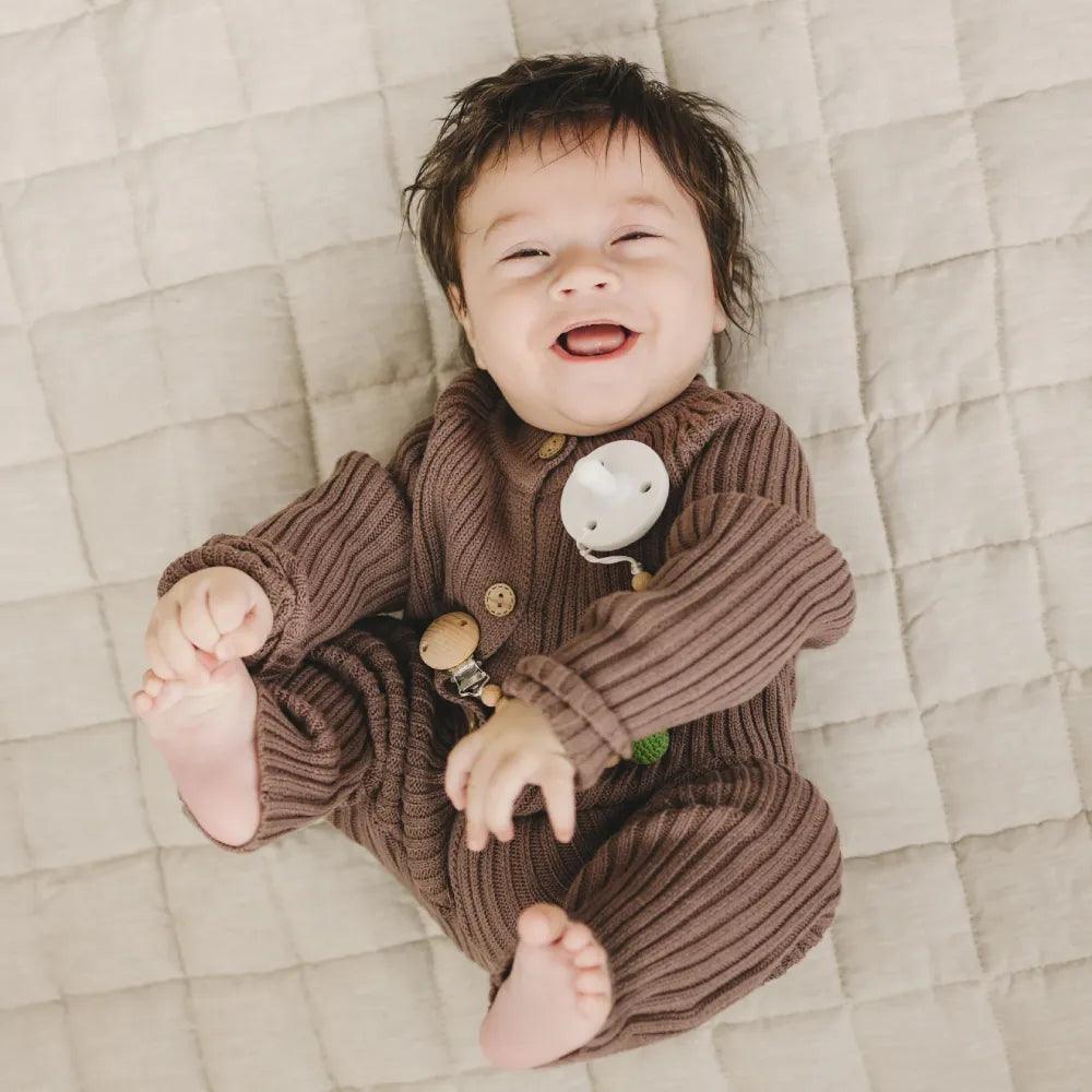 French Linen Baby Playmat - Cappuccino - The Baby Penguin
