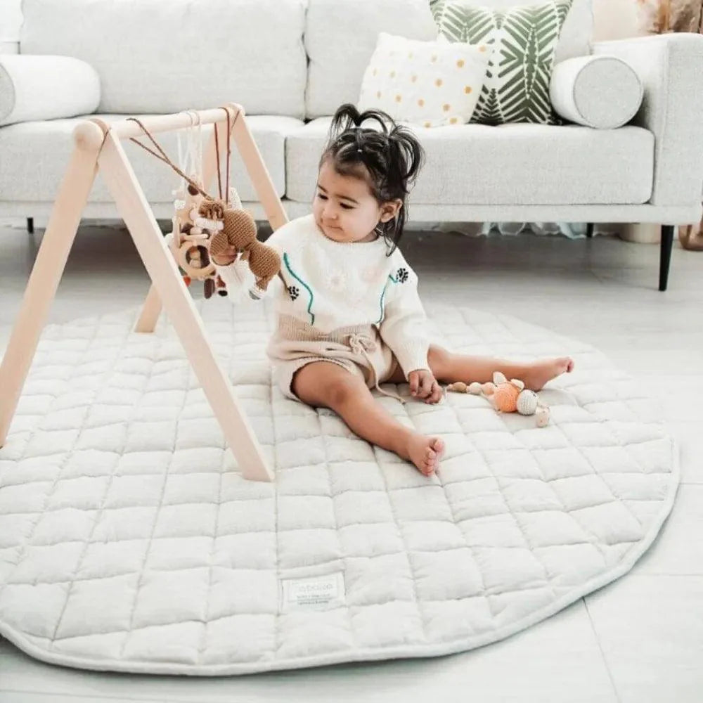 French Linen Baby Playmat - Natural - The Baby Penguin