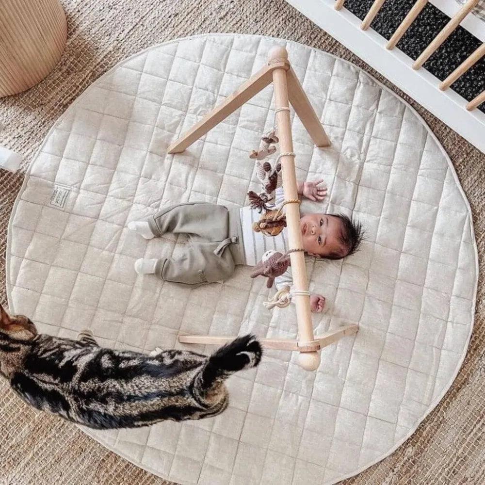 French Linen Baby Playmat - Natural - The Baby Penguin