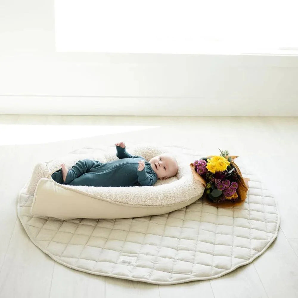 French Linen Baby Playmat - Natural - The Baby Penguin