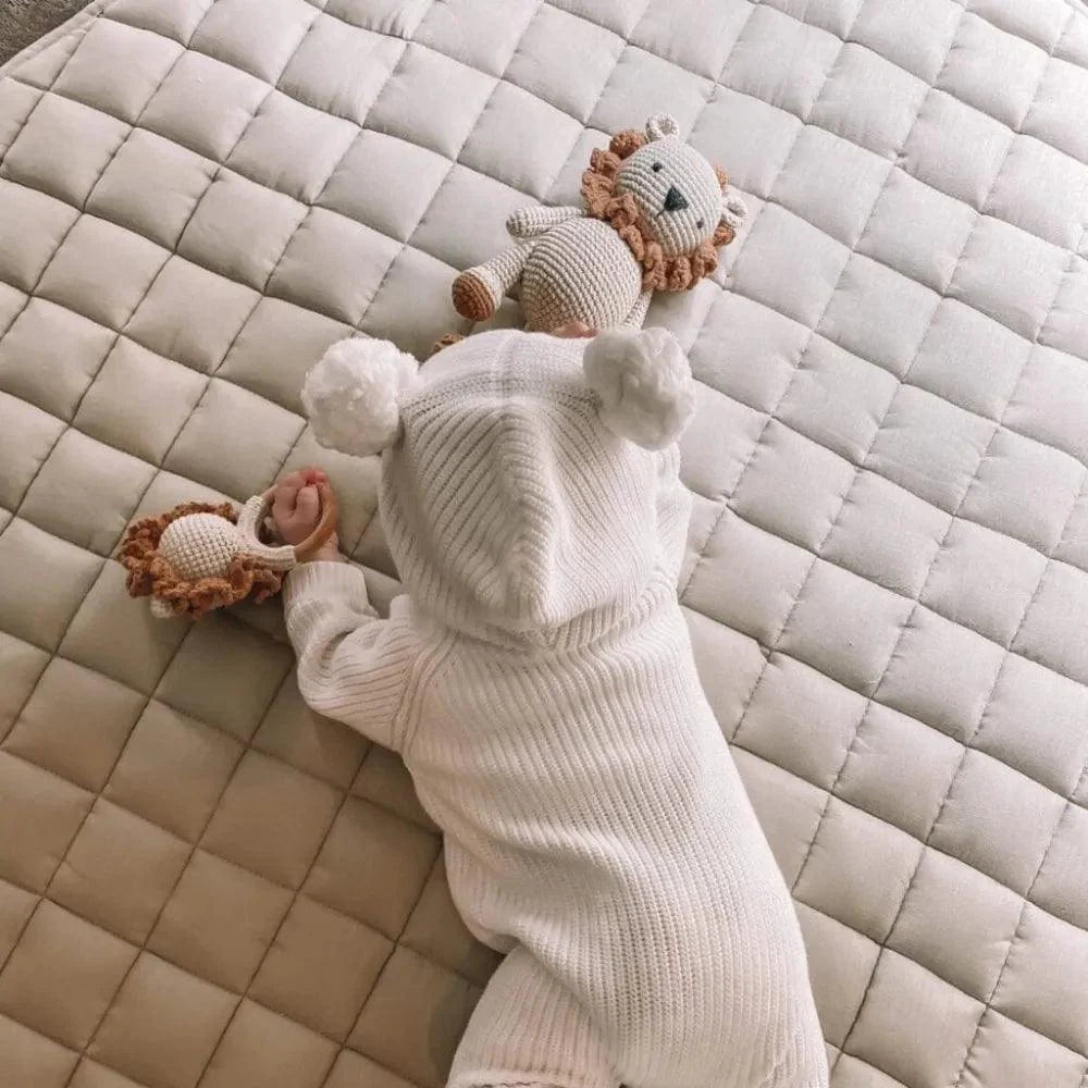 French Linen Baby Playmat - Natural - The Baby Penguin