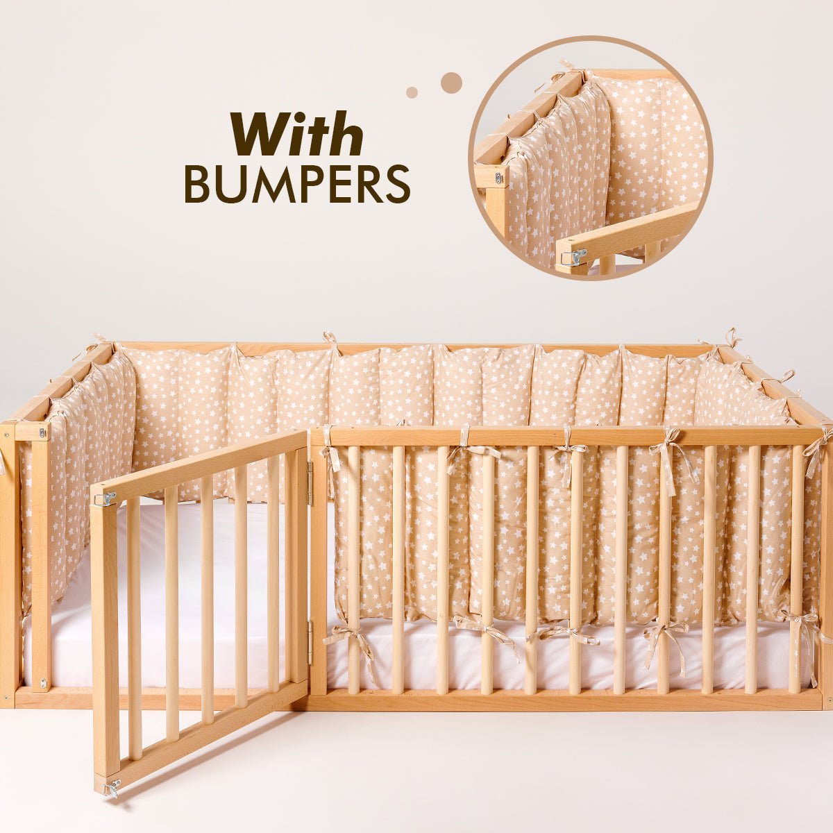 Twin Montessori Floor Bed Frame for Toddlers with Fence - The Baby Penguin