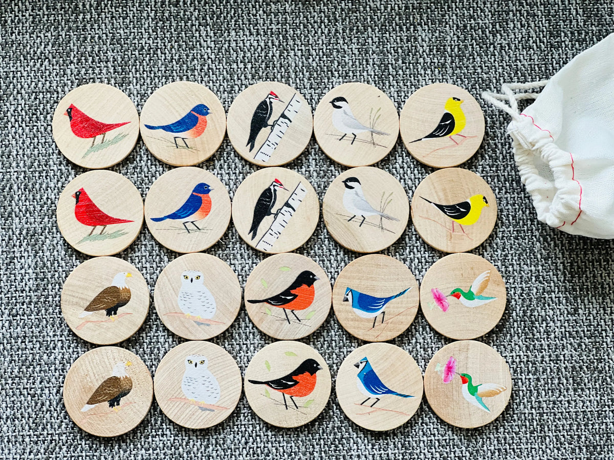 Games To Go Birds Memory | Made in USA | Games to Go Maple Landmark
