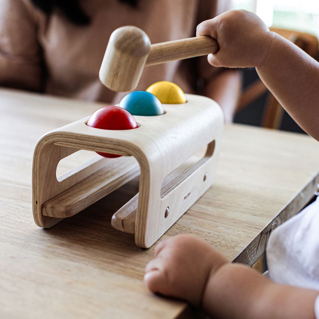 PlanToys Wooden Hammer Balls Pounding Toy