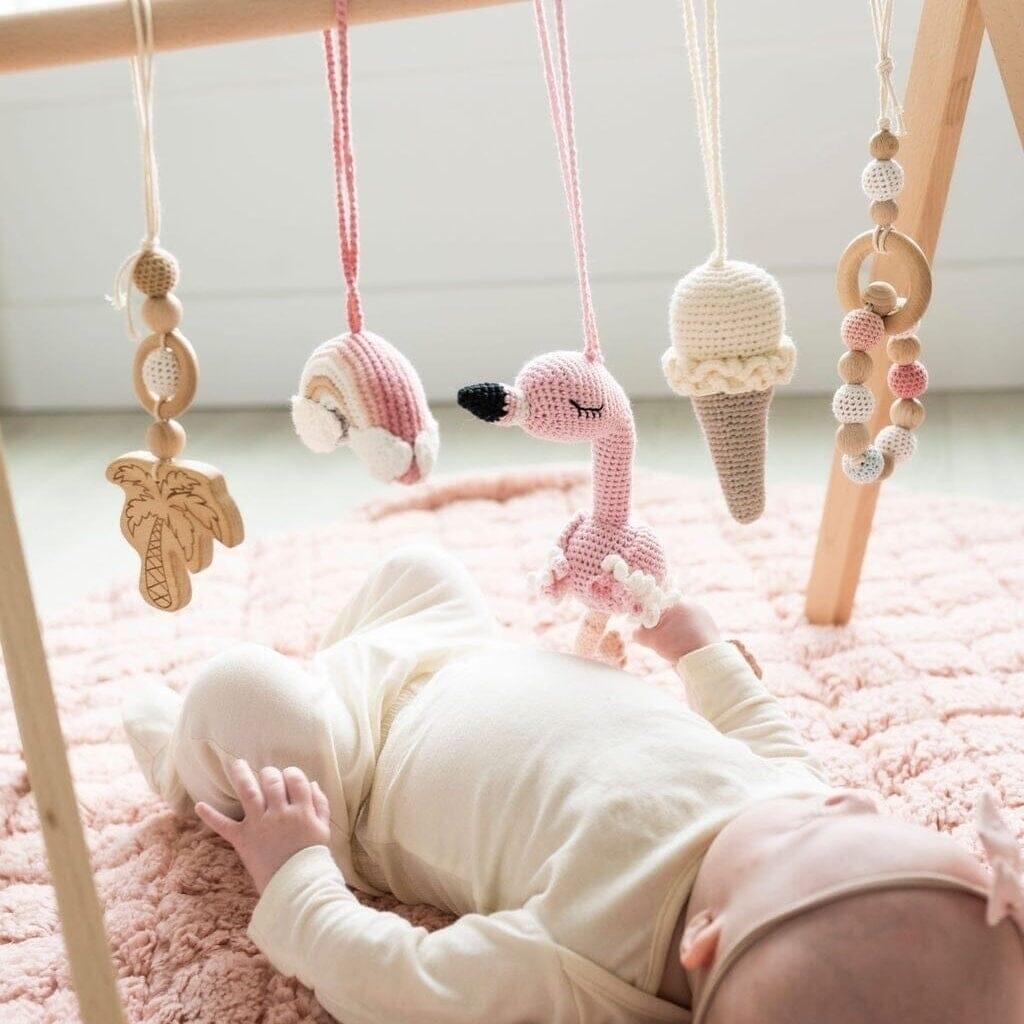 Handmade Crochet Toys for Baby Gym | Flamingo Dreams - The Baby Penguin