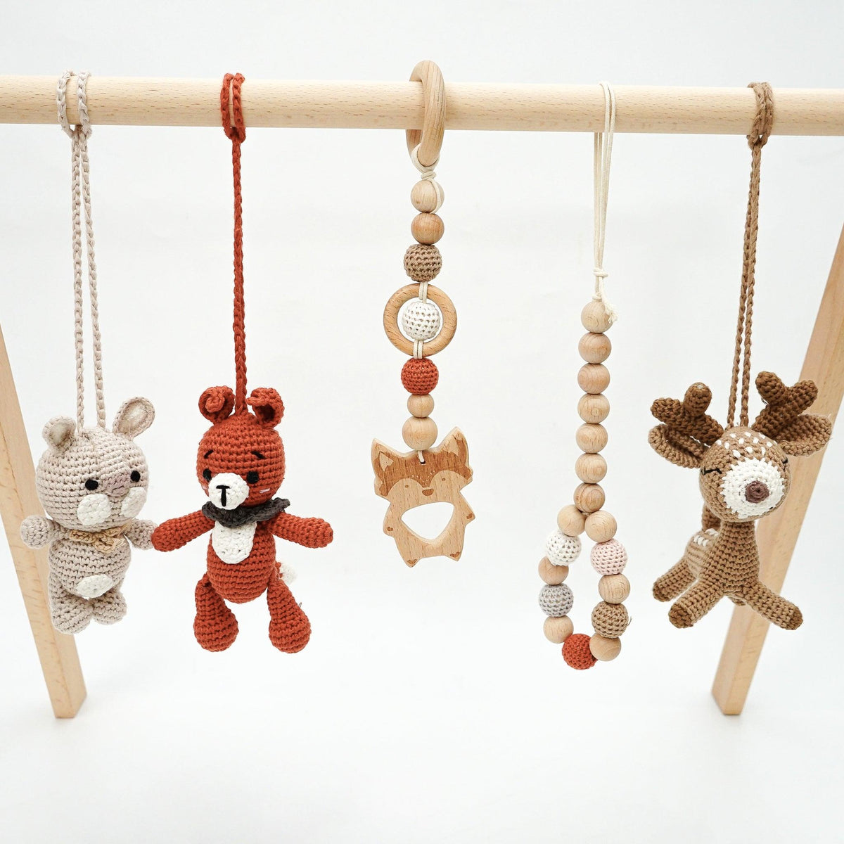Handmade Crochet Toys for Baby Gym | Forest Family - The Baby Penguin