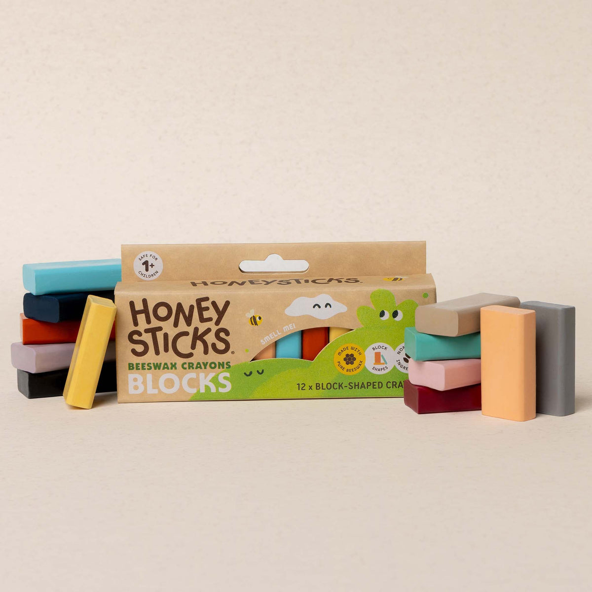 Honeysticks Beeswax Crayons Blocks 12pk - The Baby Penguin