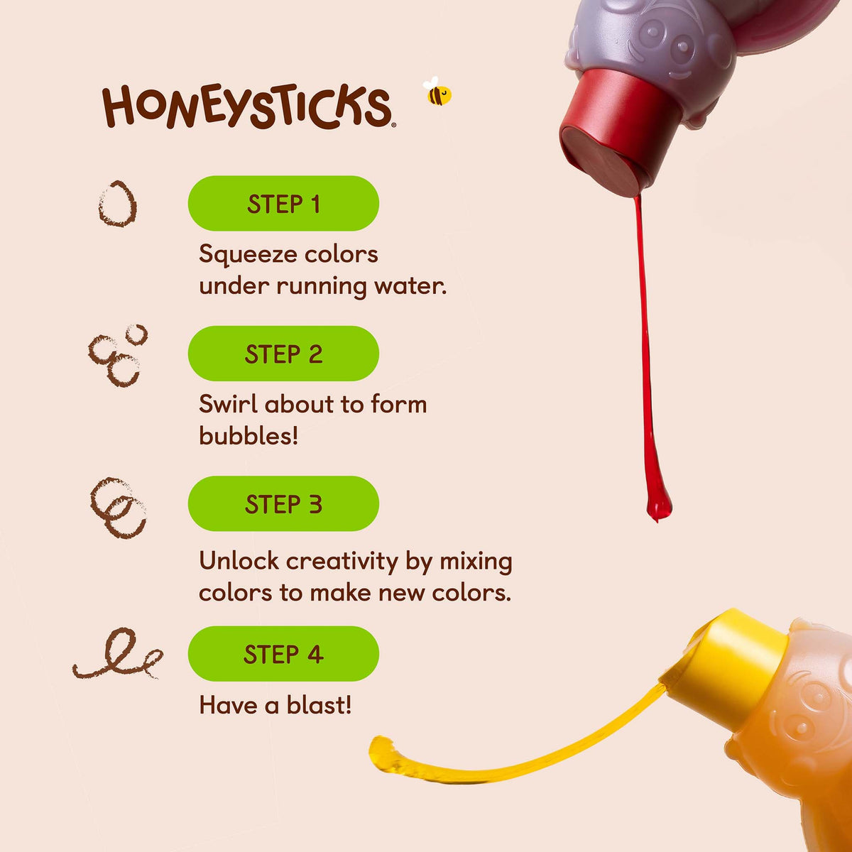 Honeysticks Bubble Bath Color Mixing 3pk 200ml - The Baby Penguin