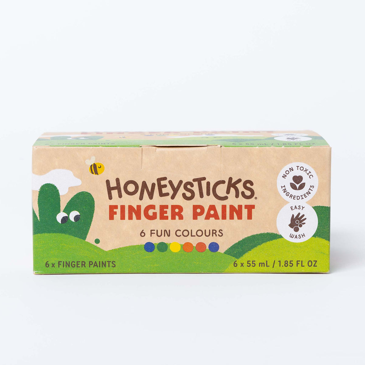 Honeysticks Finger Paints 6pk 55ml - The Baby Penguin