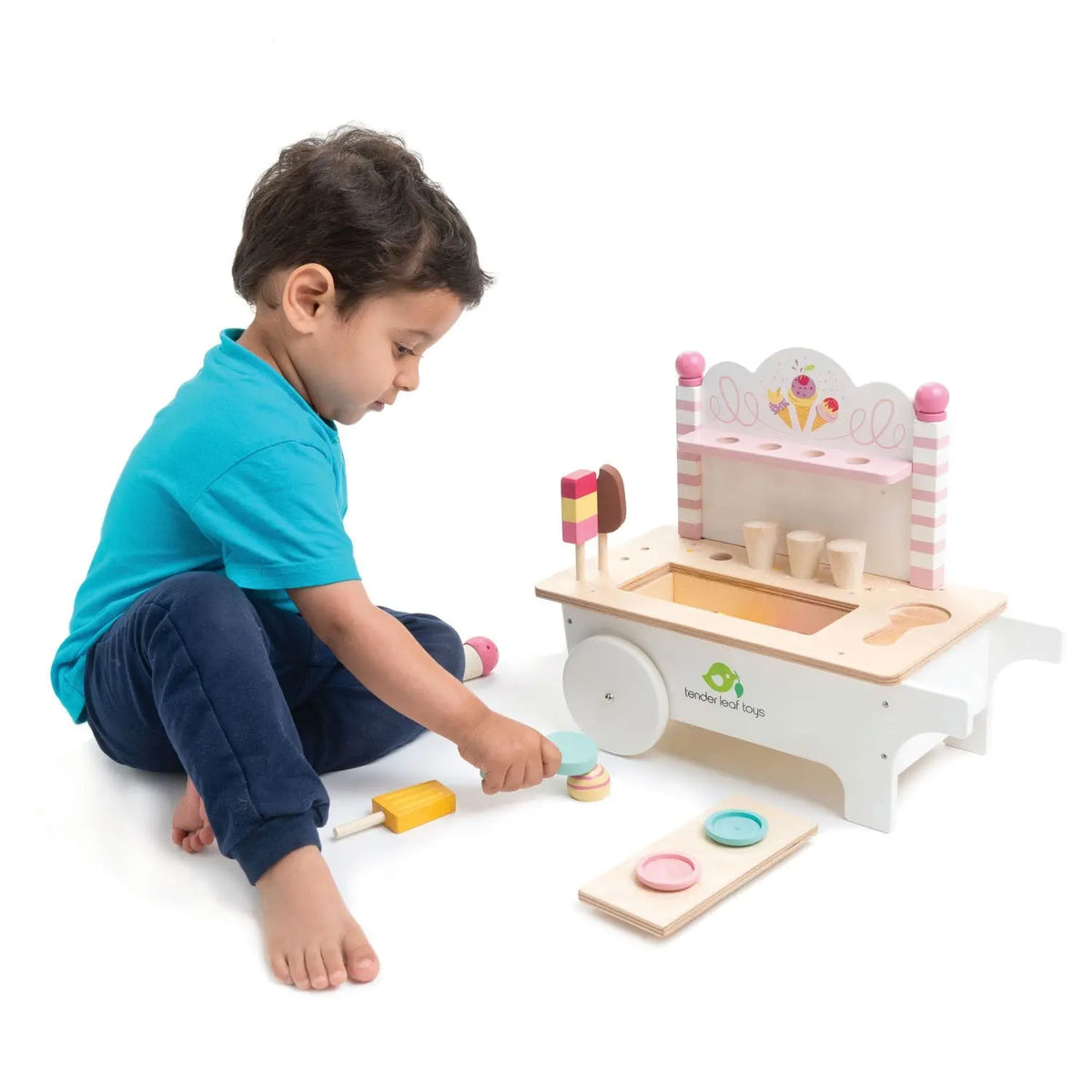 Tender Leaf Ice Cream Cart Wooden Play Set
