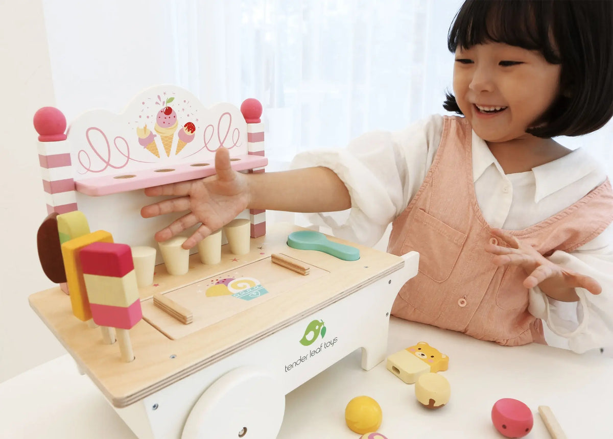 Tender Leaf Ice Cream Cart Wooden Play Set