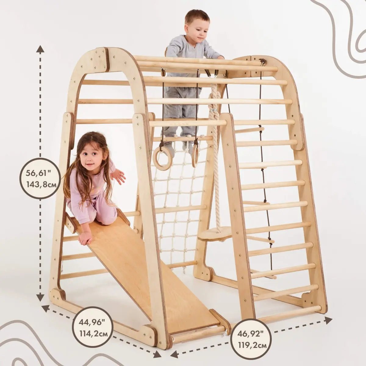 Indoor Playground for Children - 7in1 Playground + Swings Set + Slide Board + Art Set - The Baby Penguin