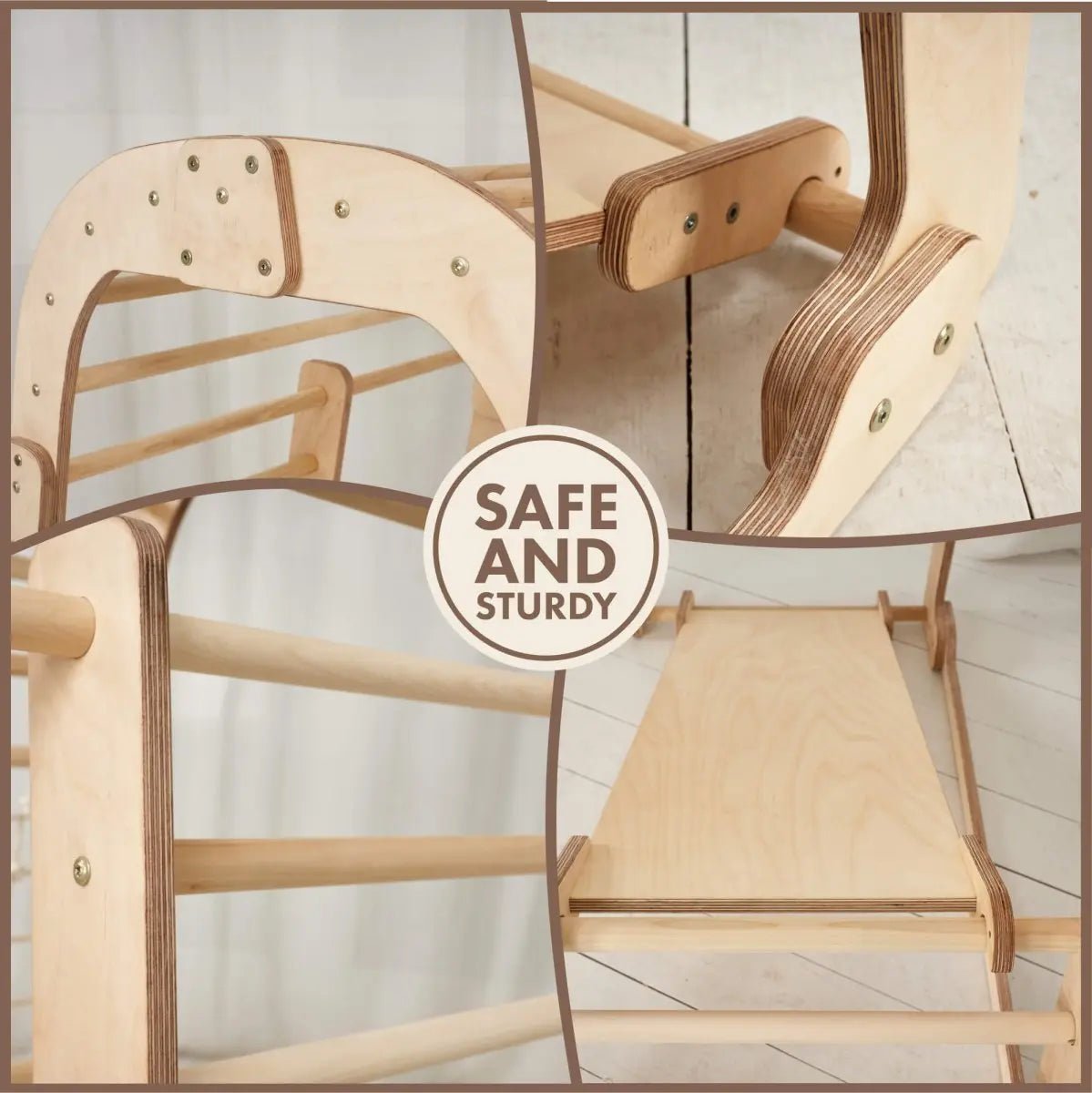 Indoor Wooden Playground for Children - 6in1 Playground + Swings Set + Slide Board - The Baby Penguin