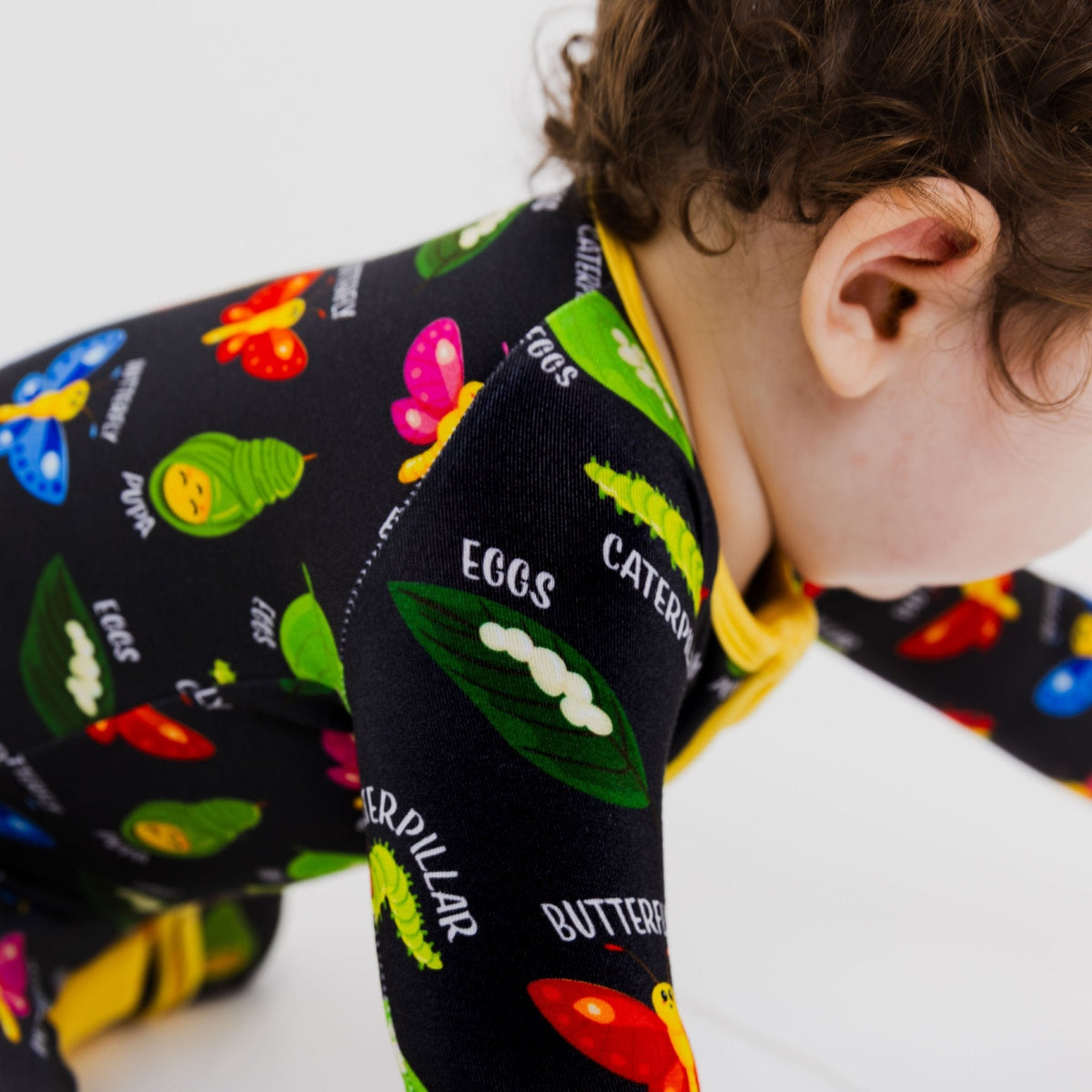 Close-up of the shoulder and sleeve on Bam & Stitch It's Morphing Time! Convertible Romper.
