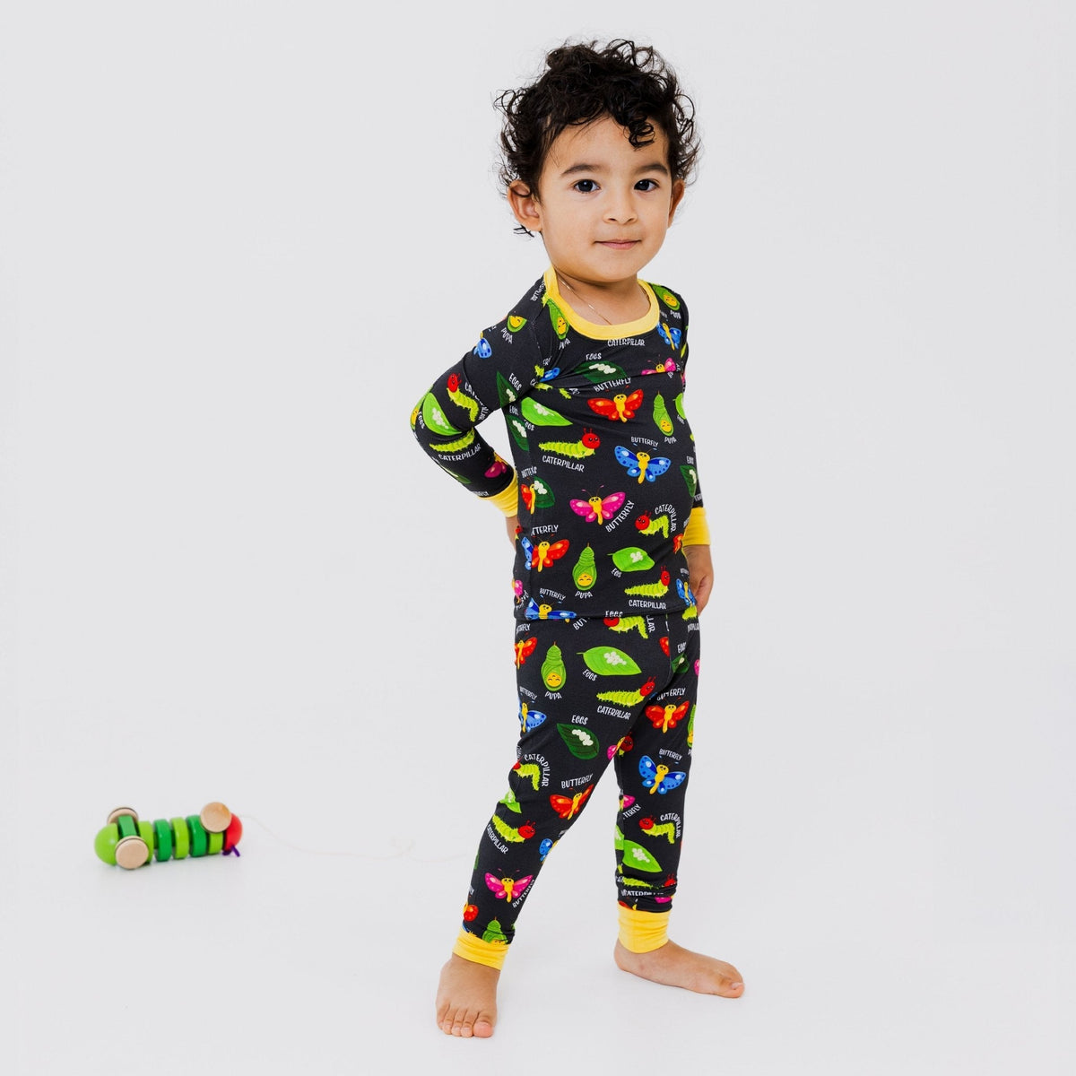 Child wearing Bam & Stitch It's Morphing Time! Long Sleeve Pajamas.