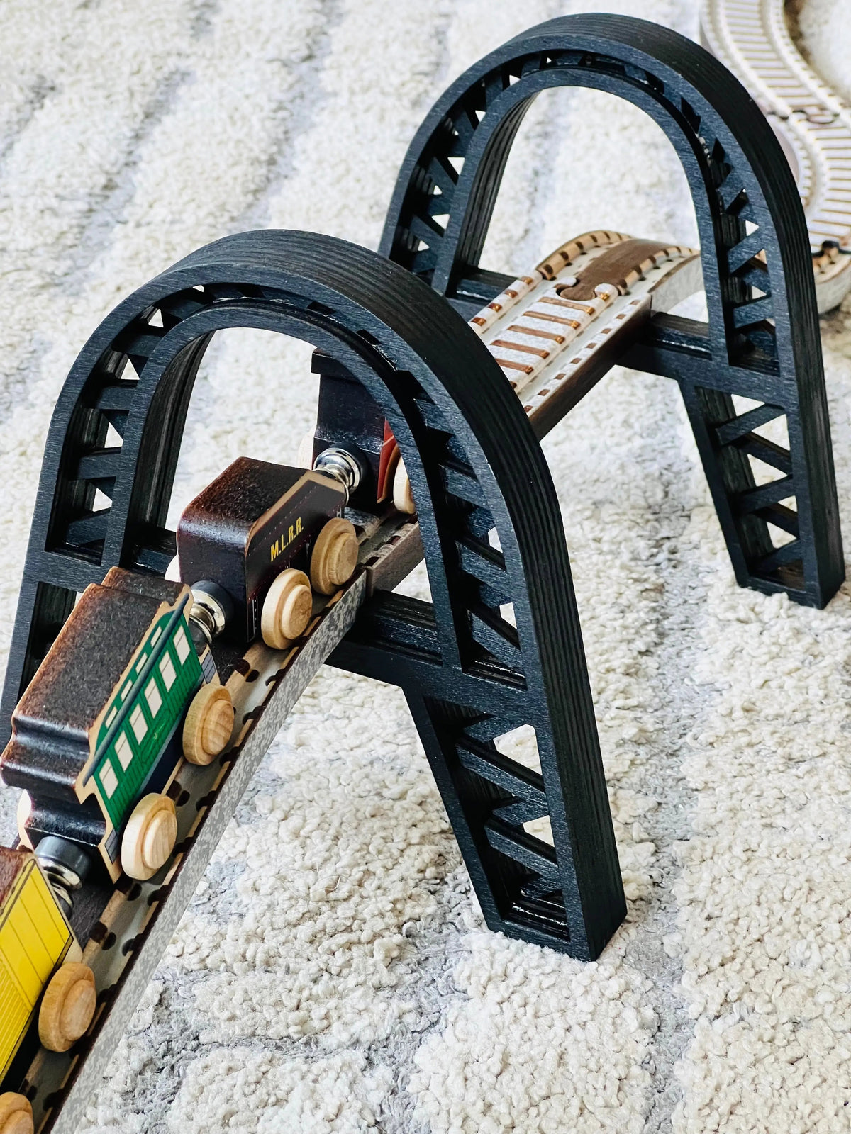 Jubilee Arch Wooden Train Bridge Support | USA NameTrains Maple Landmark
