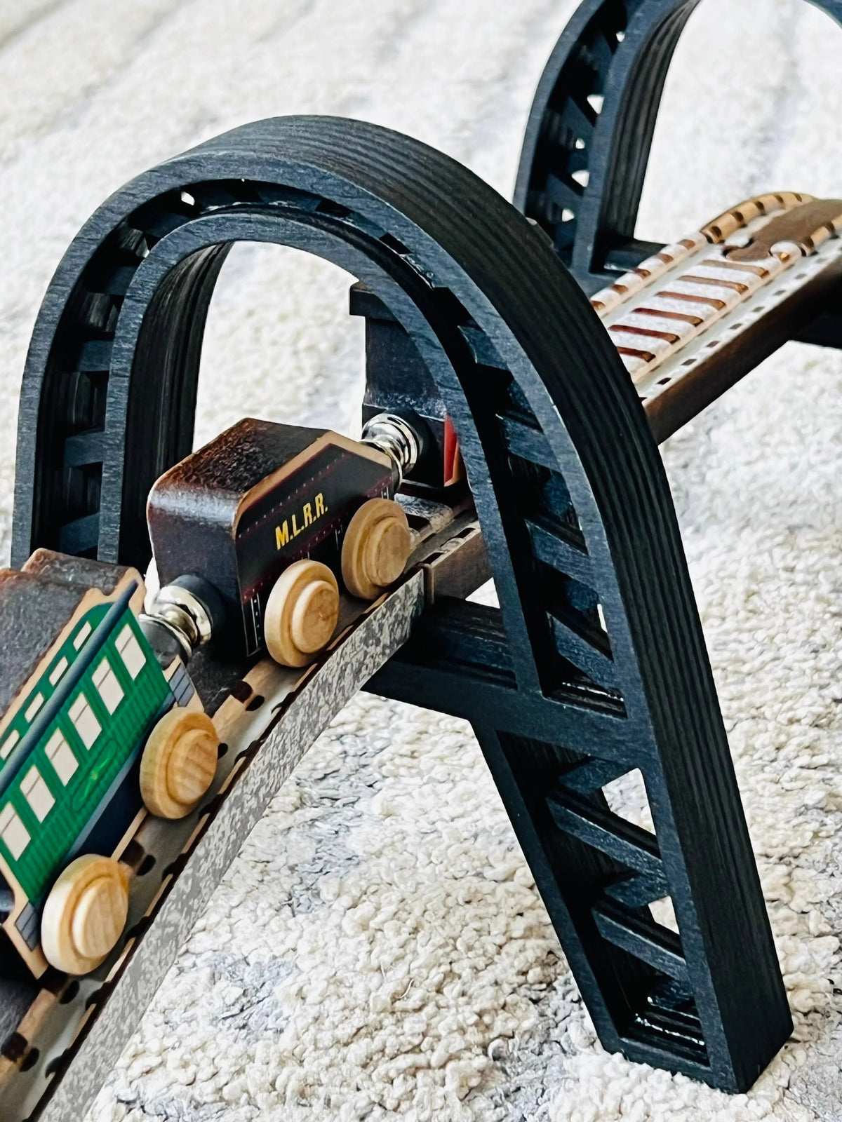 Jubilee Arch Wooden Train Bridge Support | USA NameTrains Maple Landmark