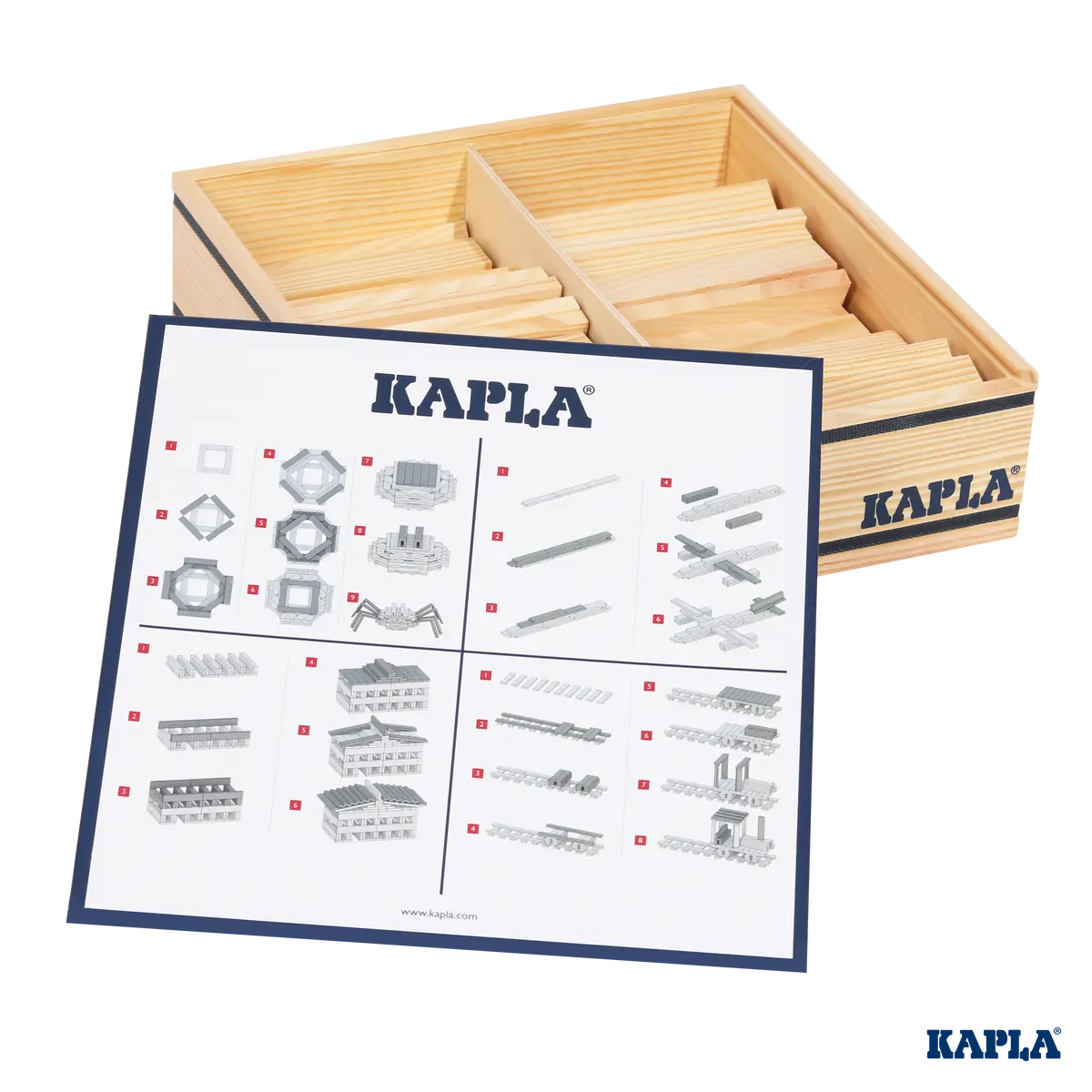 KAPLA 100 Natural Wooden Building Planks Case