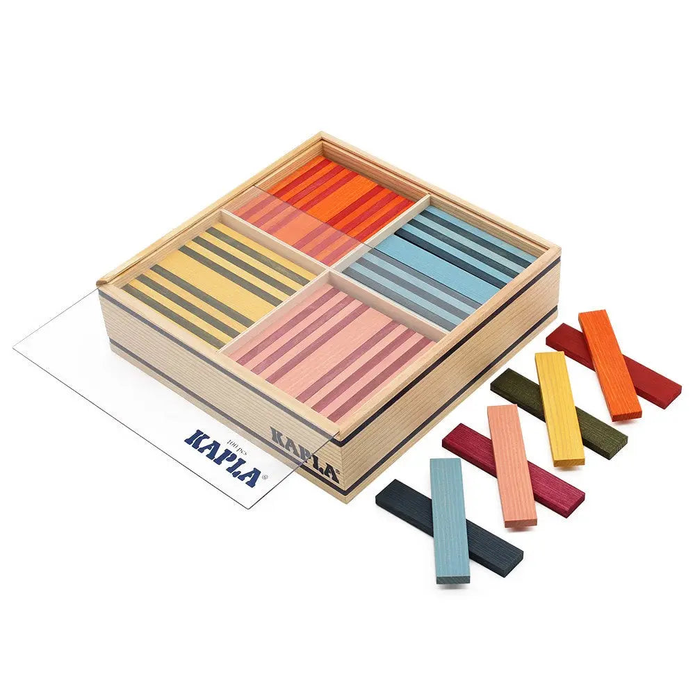 KAPLA Octocolor 100 Colored Wooden Planks Case