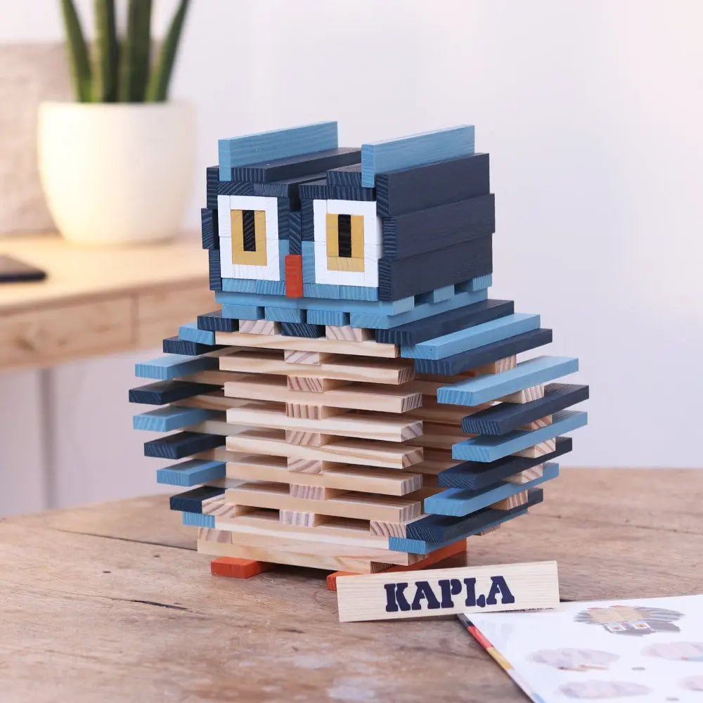 KAPLA Owl 120-Piece Wooden Building Planks Case