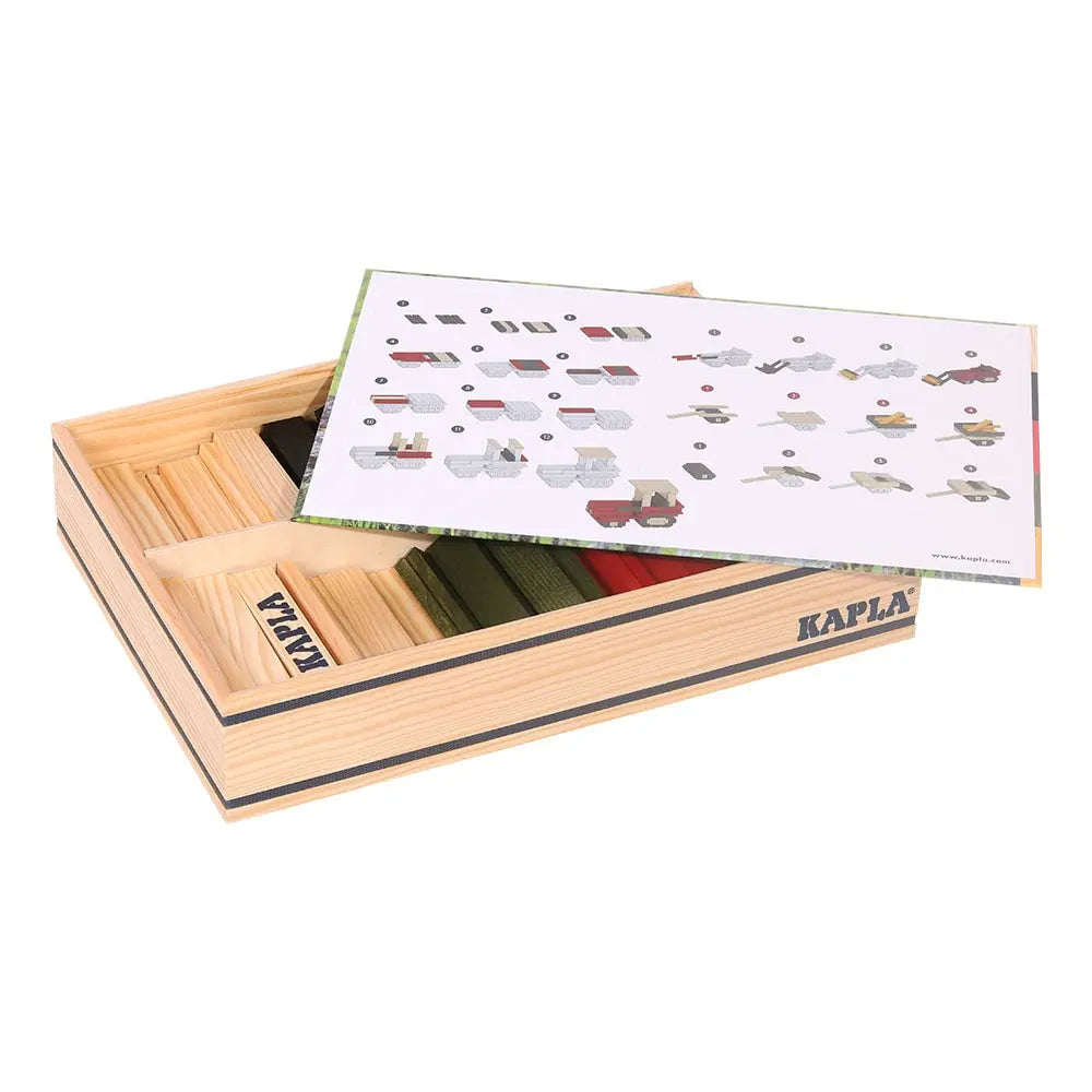 KAPLA Tractor 155-Piece Wooden Building Planks Case
