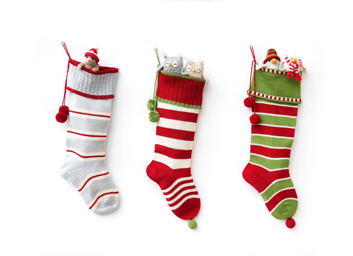 Candy Striped Rib-Cuff Stocking