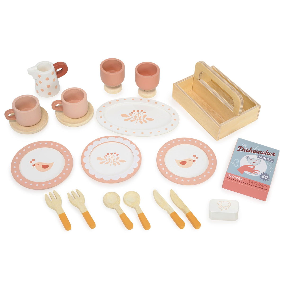Tender Leaf Wooden Kitchen Dresser and Play Dishwasher