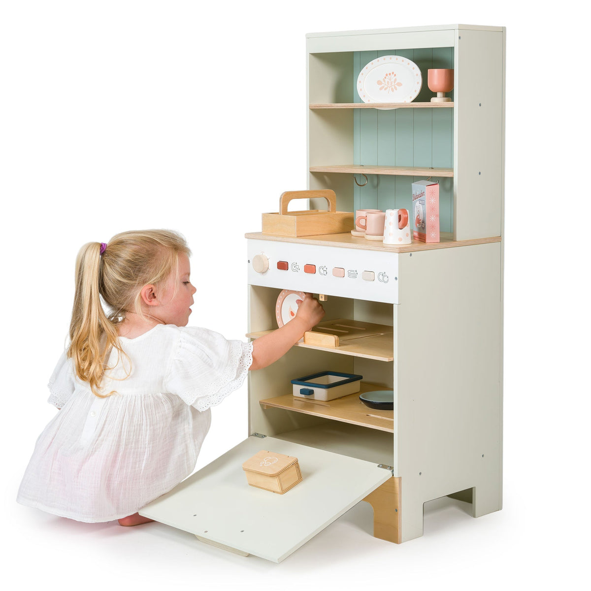 Tender Leaf Wooden Kitchen Dresser and Play Dishwasher