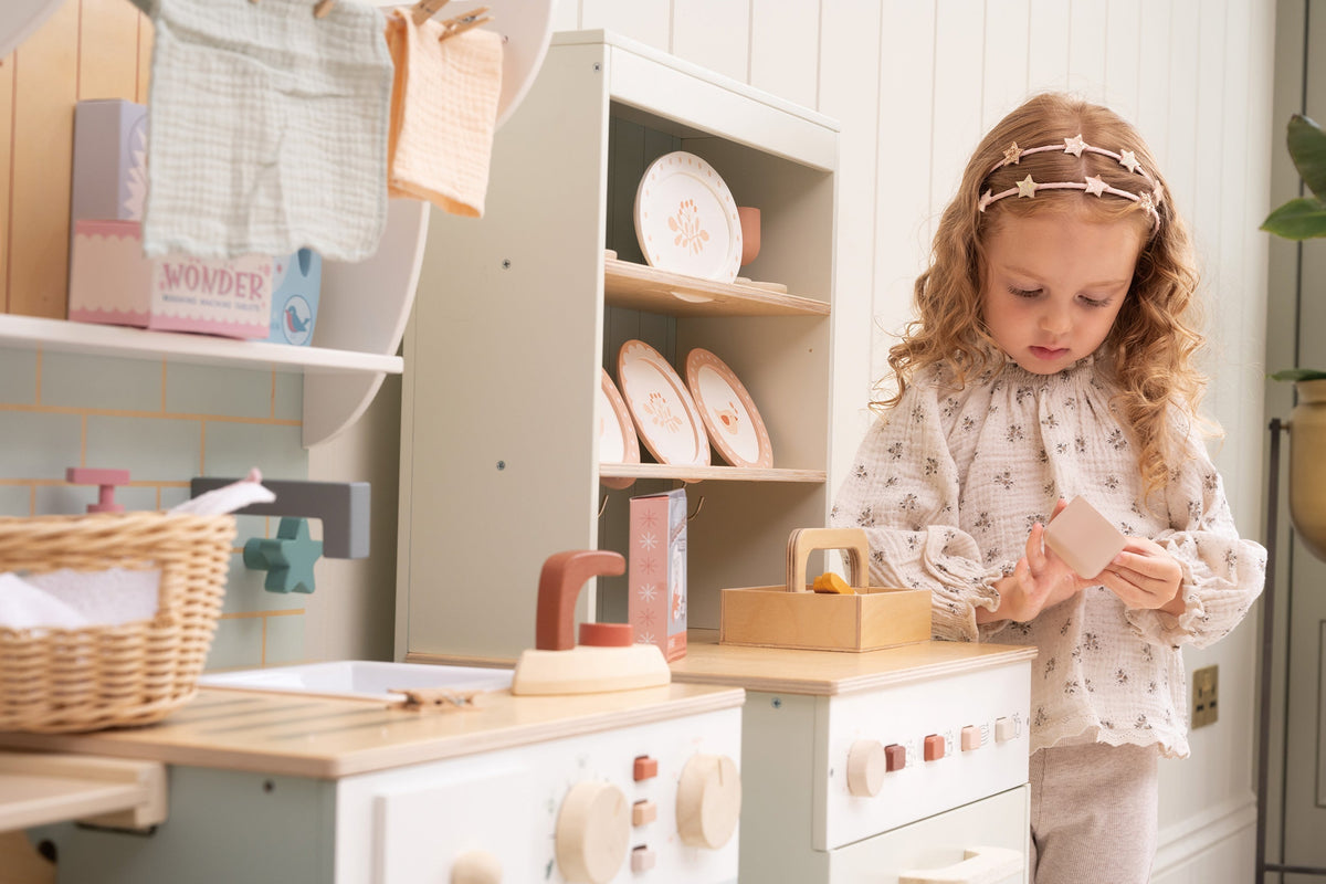 Tender Leaf Wooden Kitchen Dresser and Play Dishwasher