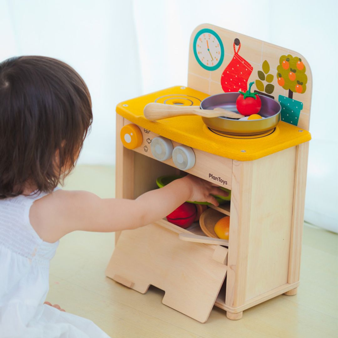 PlanToys Wooden Play Kitchen with Cookware