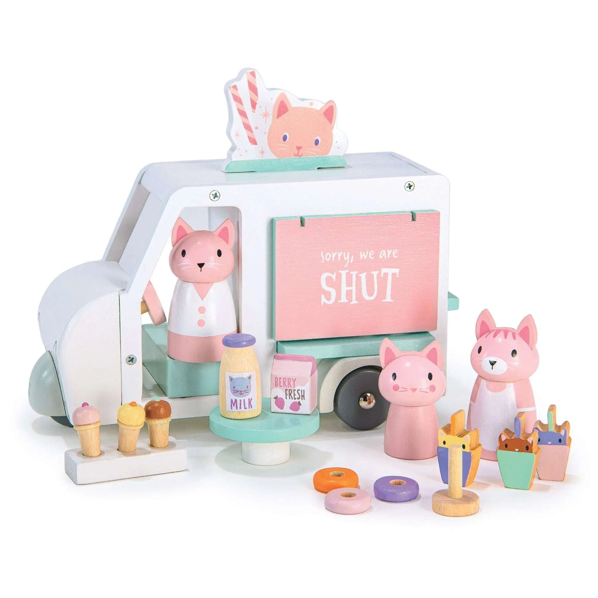 Tender Leaf Kitty's Milkshake Wooden Van Play Set