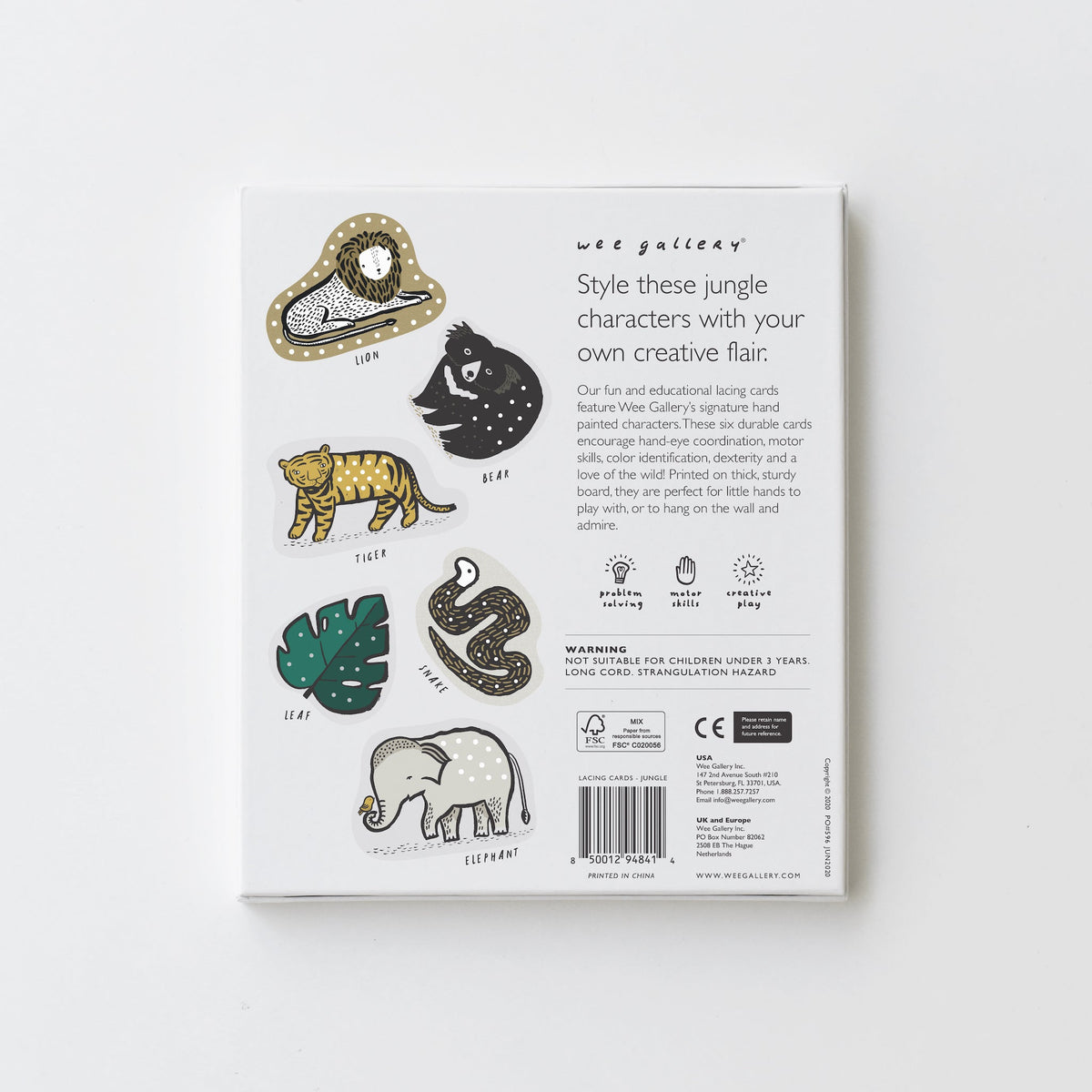 Lacing Cards - Jungle Animals - The Baby Penguin