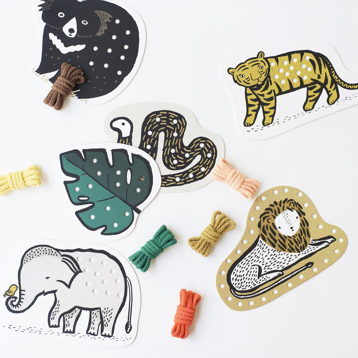 Lacing Cards - Jungle Animals - The Baby Penguin